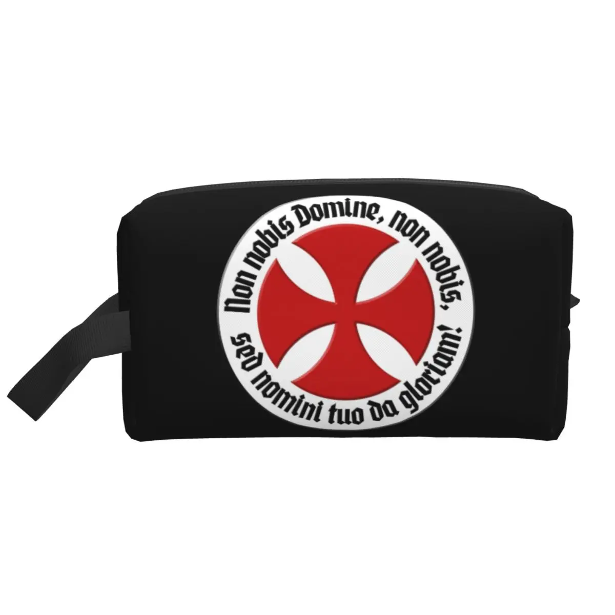Medieval Knights Templar Cross Cosmetic Bag  Large Capacity Christian Crusader Warrior Makeup Case Beauty Storage Toiletry Bags