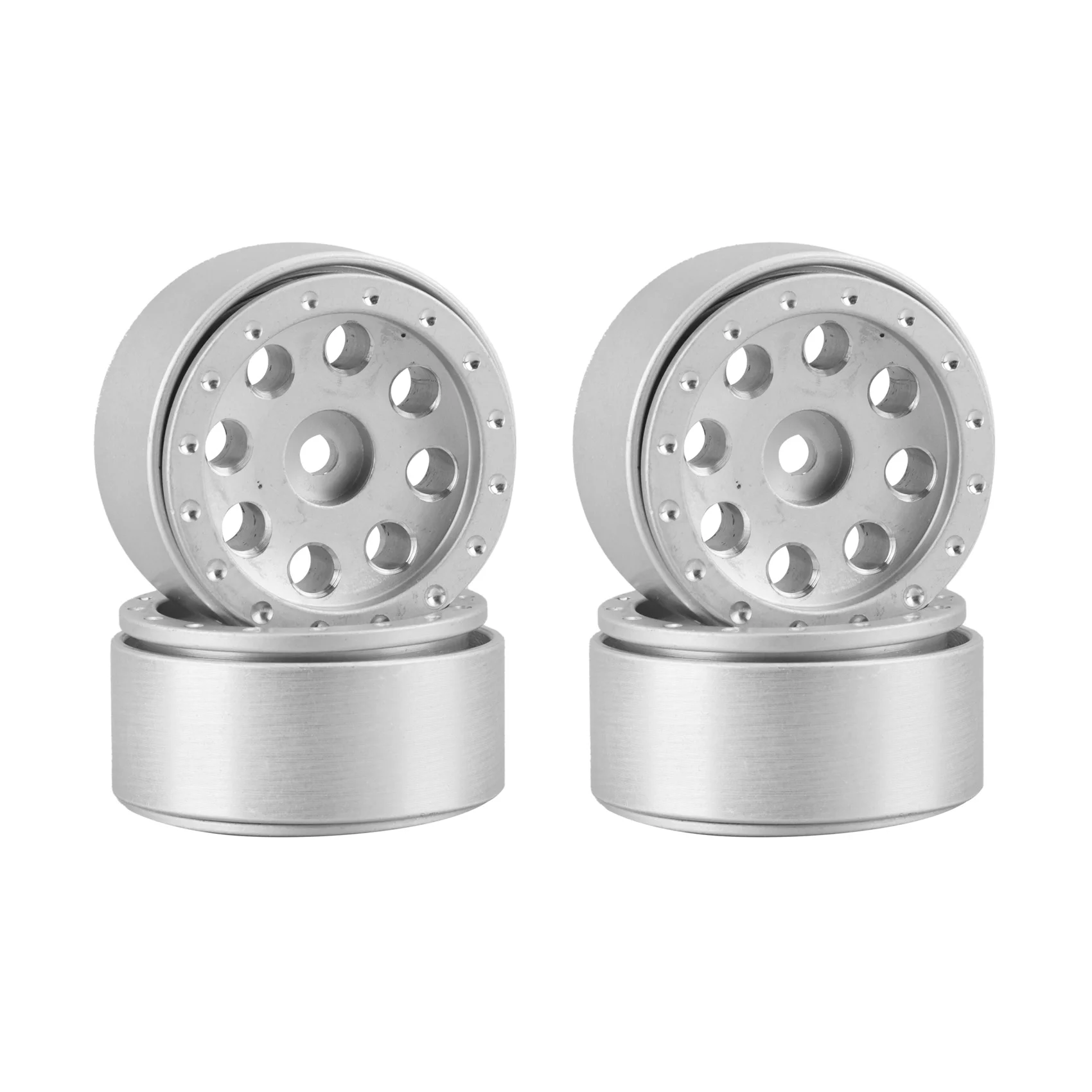 Eco-Friendly-4Pcs 1.0 CNC métal Mini chenille Beadlock jante de roue moyeu pour 1/24 RC voiture sur chenilles Axial SCX24 90081 pièces de mise à niveau