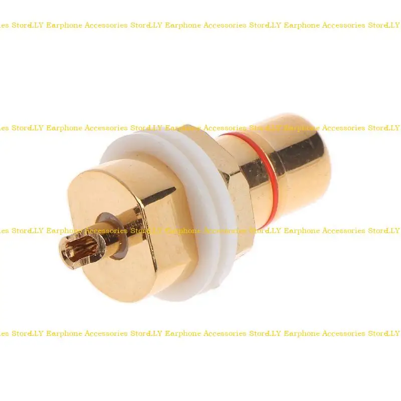 

462E 2 Pcs CMC Gold Plated Copper RCA Female Phono Panel Mount Chassis Connector