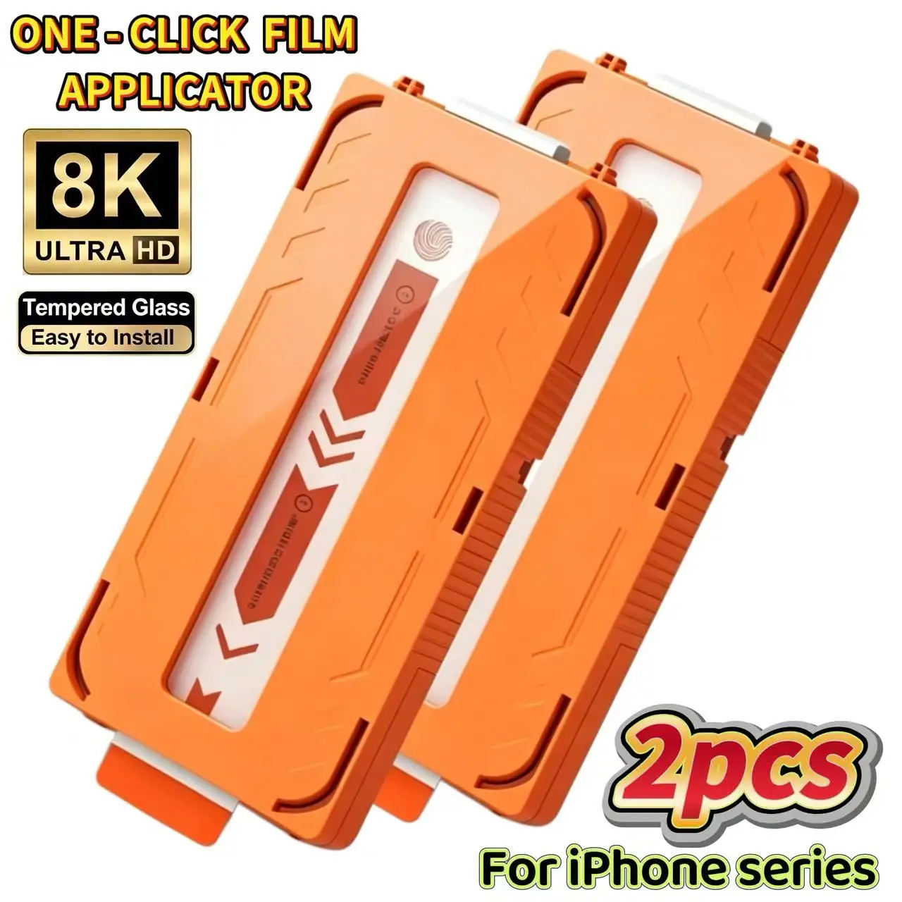 2er-Pack (Orange Staubentfernung HD) geeignet für iPhone 18Pro/18Promax/18/17Promax/17/17Pro/16Promax/16Plus/16/15Pro/15/14/13/13Pro/12/12Promax Panzerglas Displayschutzfolie, hochauflösend