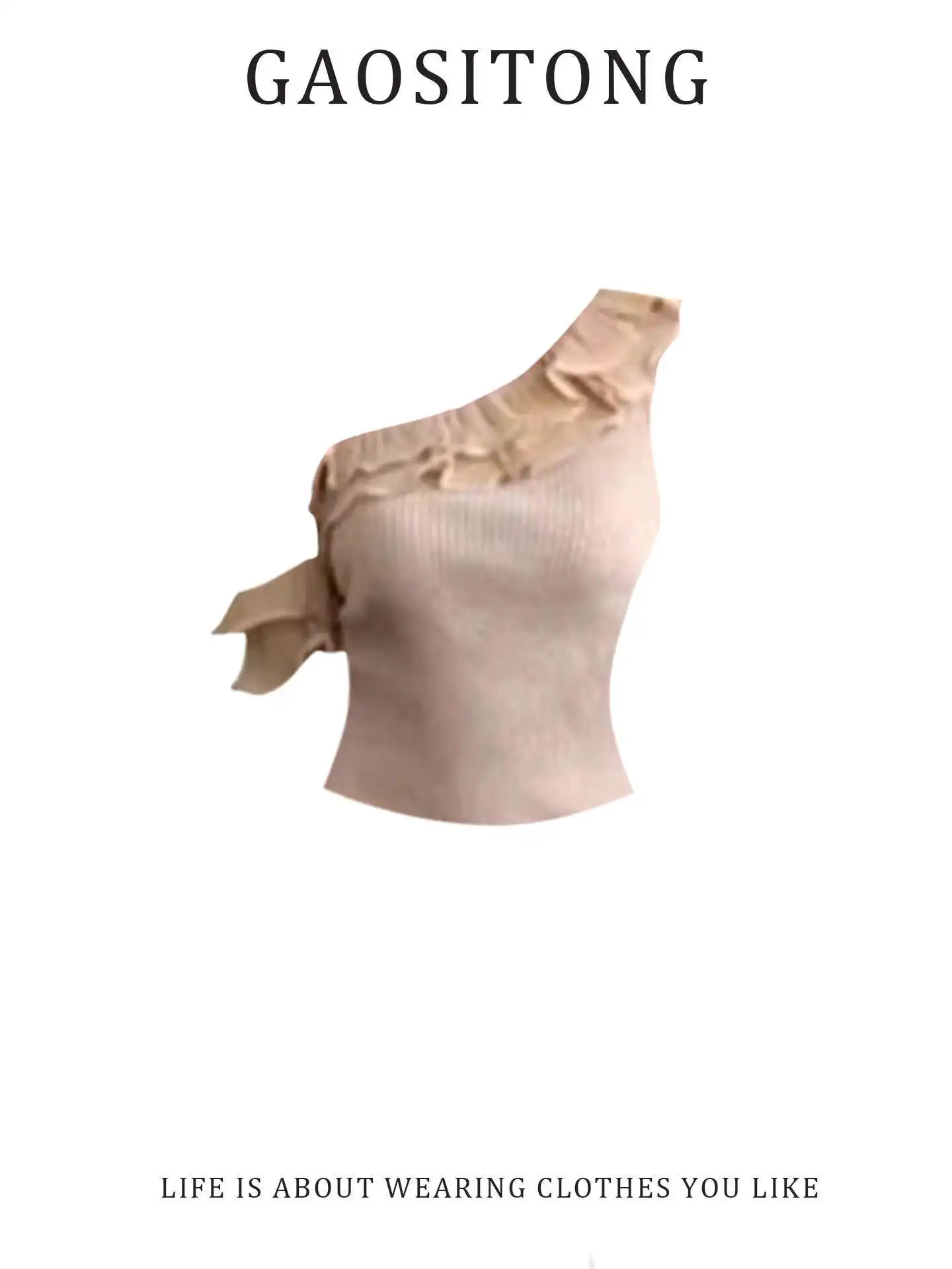 

GAOSITONG French Style Elegant Asymmetric Shoulder Ruffle Knit Top Women Summer 2025 Hot Girl Low Waist Short Skirt Set