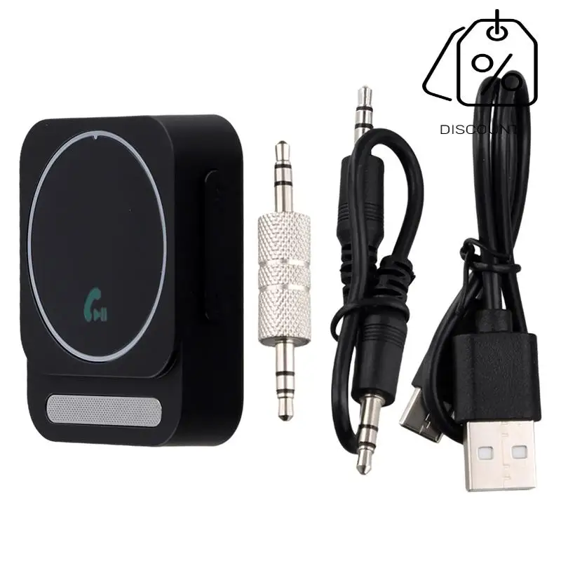 ABMF-Bluetooth 5.3 Adattatore per auto AUX Ricevitore audio Bluetooth Cancellazione Adattatore musicale per auto Microfoni incorporati Vivavoce