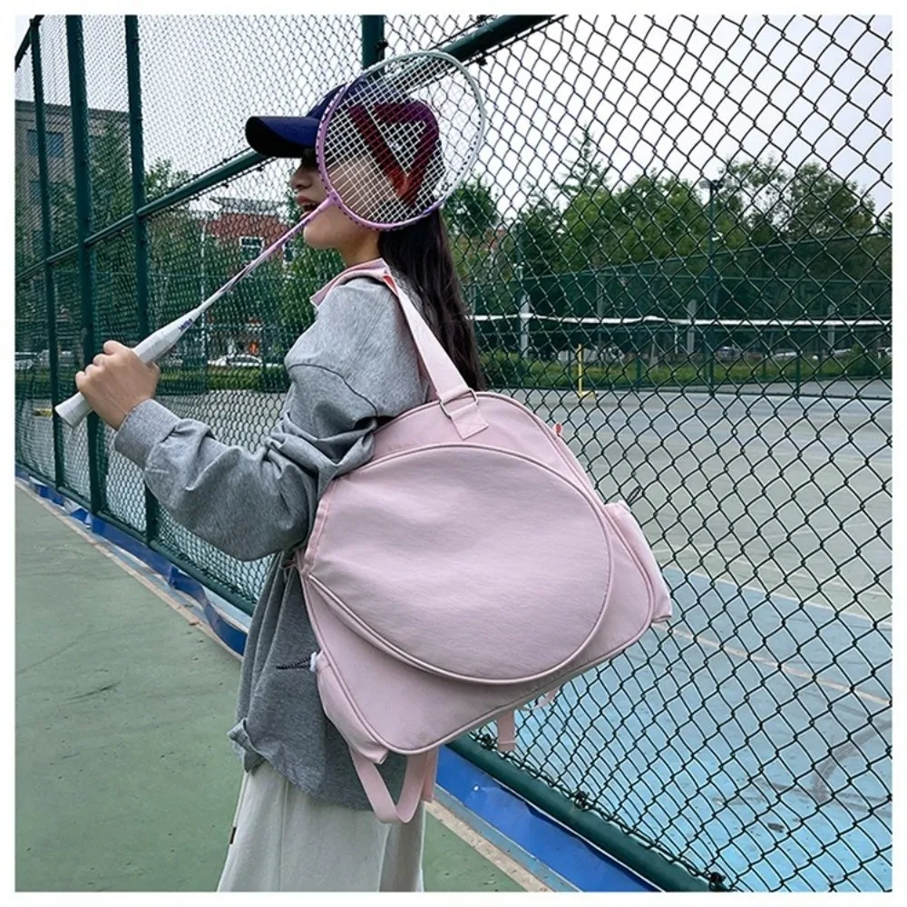 

Nylon Tennis Backpack Waterproof Adjustable Strap Badminton Racket Shoulder Bag Lightweight Large Capacity Pickleball Handbag
