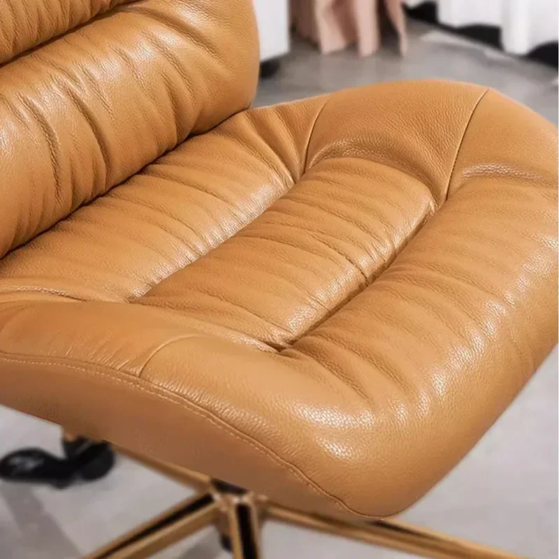 

Кожаное офисное кресло с откидной спинкой, простой туалетный столик, скандинавский дизайн, рабочее компьютерное кресло, мебель для руководителя Silla De Escritorio