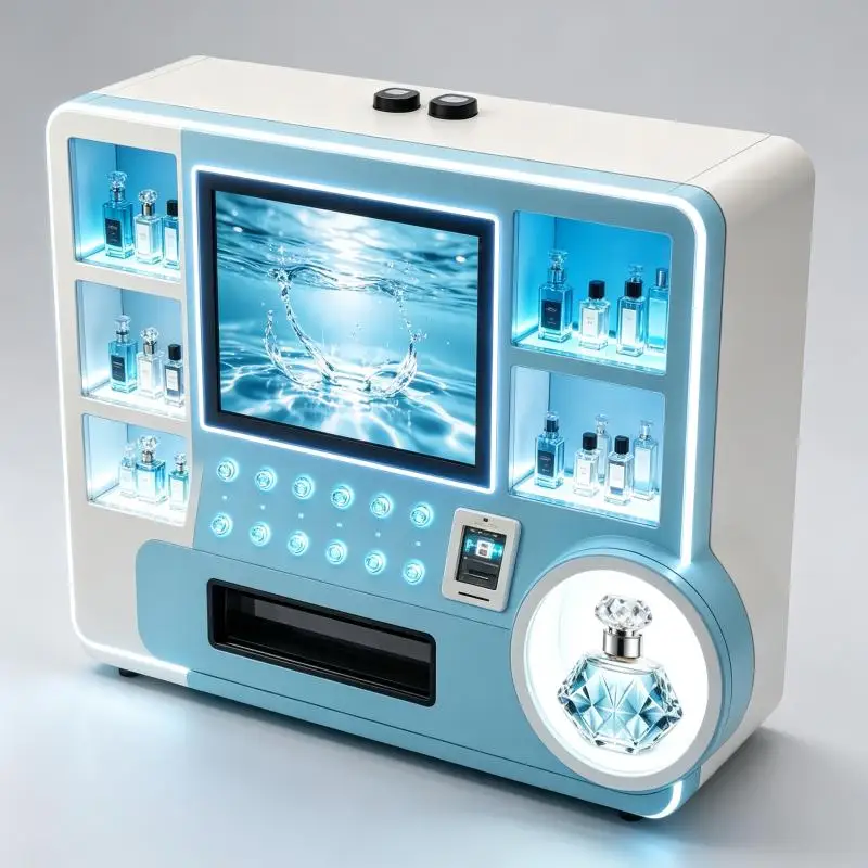 Automatic Perfume Vending Machine Coin & QR Code Operated Touch Screen Commercial Fragrance Dispenser for Hotel Office Building