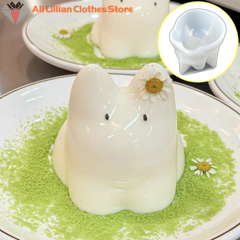 Lying Dragon Kitty Milk Pudding Silicone Mold Custard Mold Cute Cartoon Jelly Cake Cake Mold Cake Decoration Baking Bakery Tool