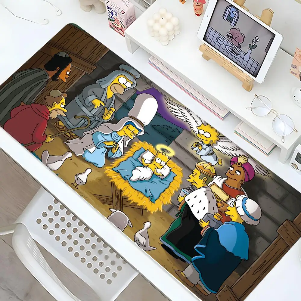 The S-Simpsons manga Mouse Pad Gaming Locking Edge Big Computer Gamer Large Rubber Art Mousepad Laptop Desk Mat