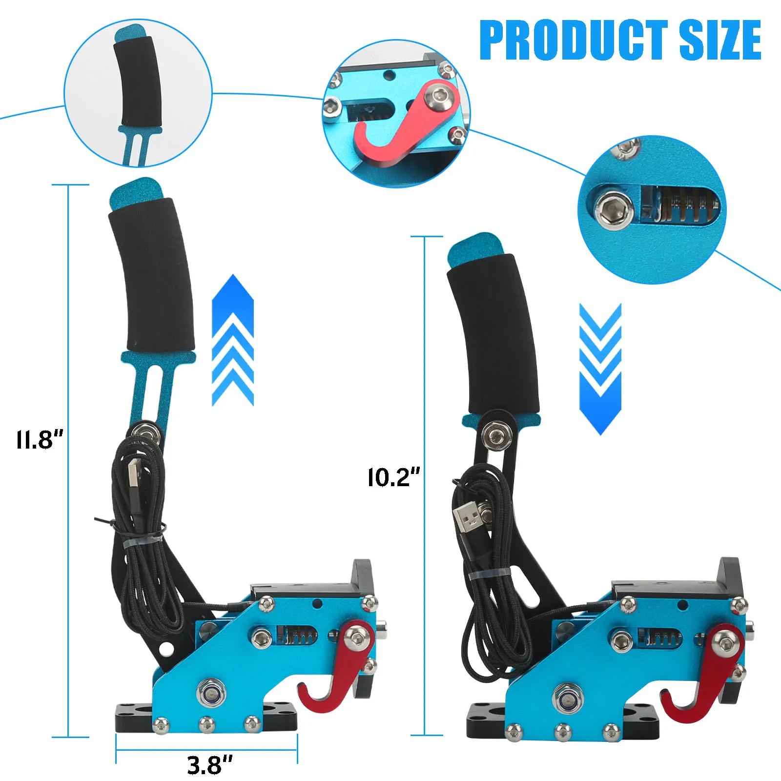 USB Handbrake Kit  with Clamp PC Racing Game Drift for Logitech G923/G29/G27/G25 Hall Sensor SIM Racing Brake System Handbrake view 4