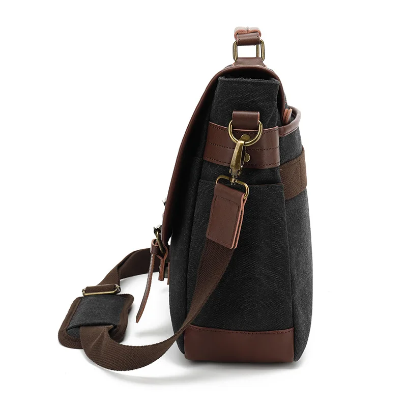 Chikage-Bolso cruzado de lona multifunción para hombre, bolso de mano de gran capacidad para ordenador, maletín portátil Unisex de alta calidad