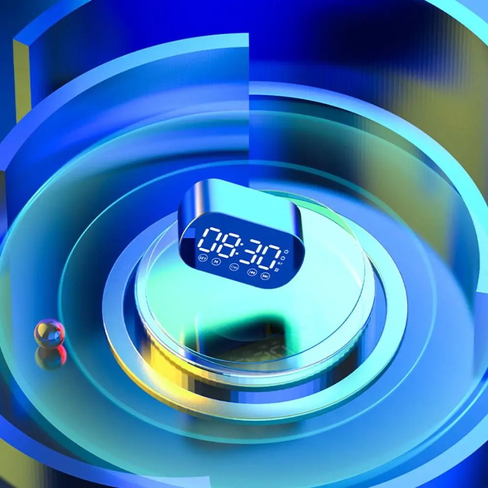 Rechargeable LED Digital Alarm Clock Portable Wireless Bluetooth Bluetooth Speaker HD Mirror Display Sleep Timer Gift
