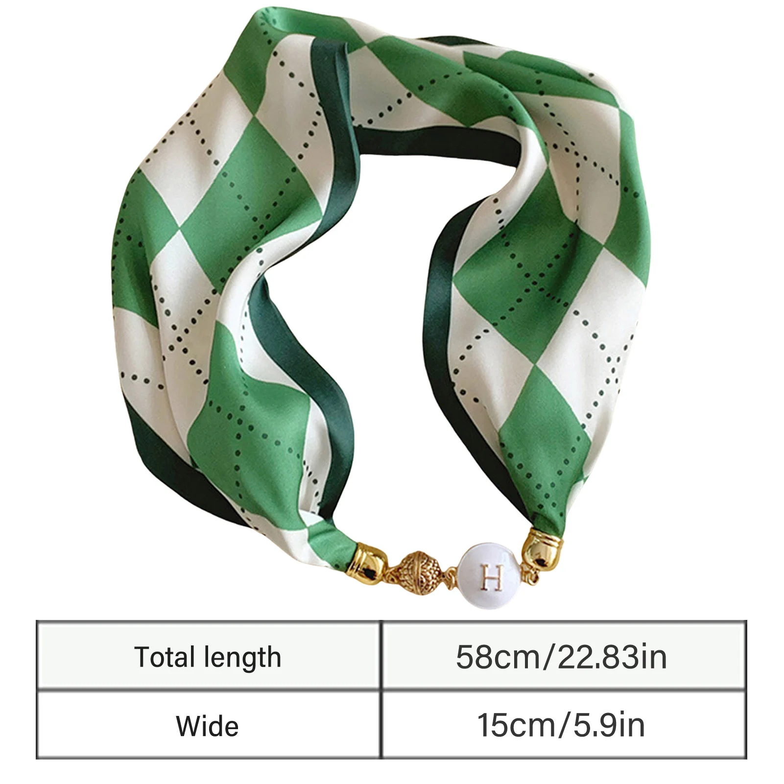 Pearl Buckle Printed Scarf Magnetic Snap Smooth  Friendly Shawl for Female Women Ladies Girls