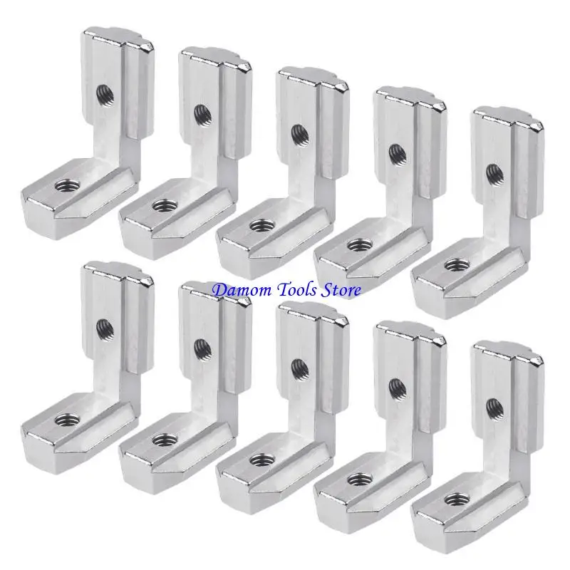 57BE أقواس التعزيز الهيكلي العملي لإطار السلسلة 10 عبوات من الفولاذ المقاوم للصدأ القوي موصلات زاوية 90 درجة #3