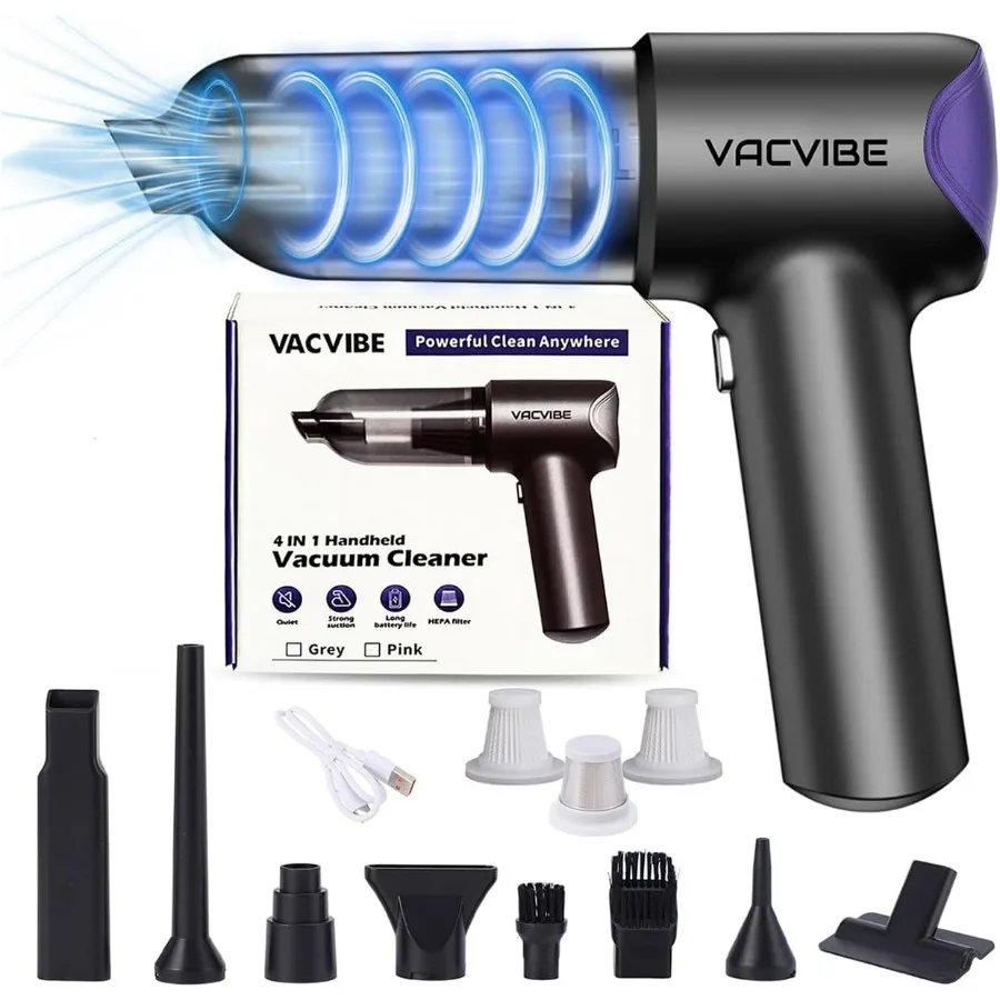 

Car Vacuum Portable Cordless, 21000PA 4 in 1 Suck/Blow/Pump/Charger 120W Handheld Car Vacuum Cleaner and Air Duster, Brushless M