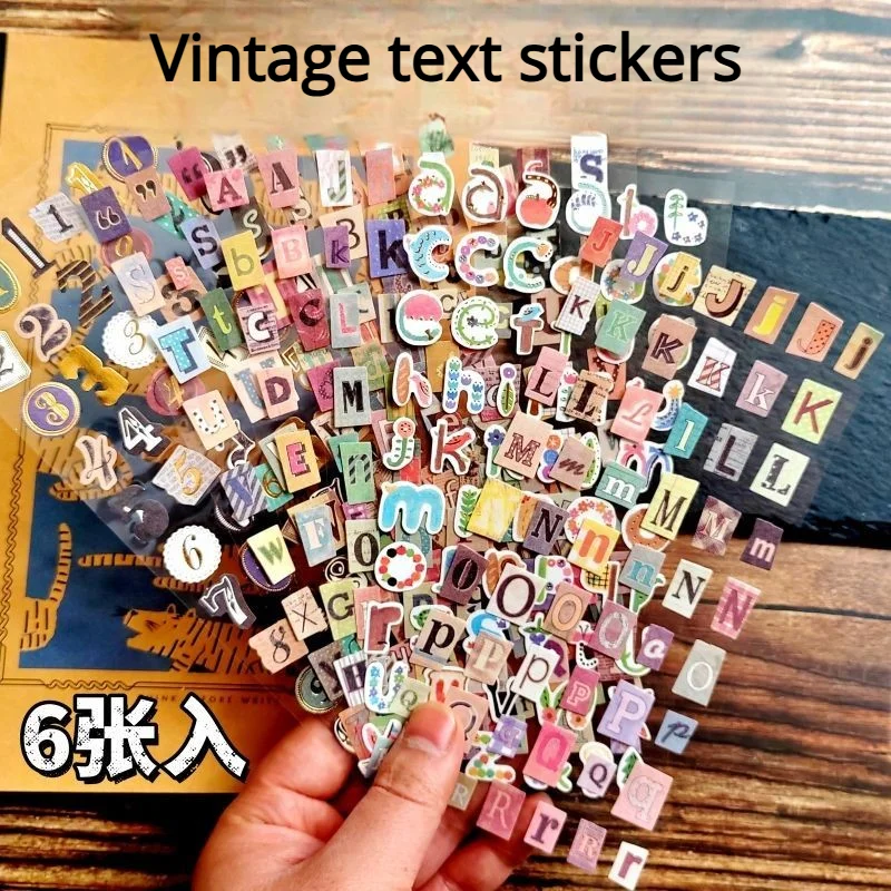 

6Sheets/Set 26 English Alphanumeric Stickers Creative Puzzle Student Office Stickers Decoration Graffiti Stickers Gifts