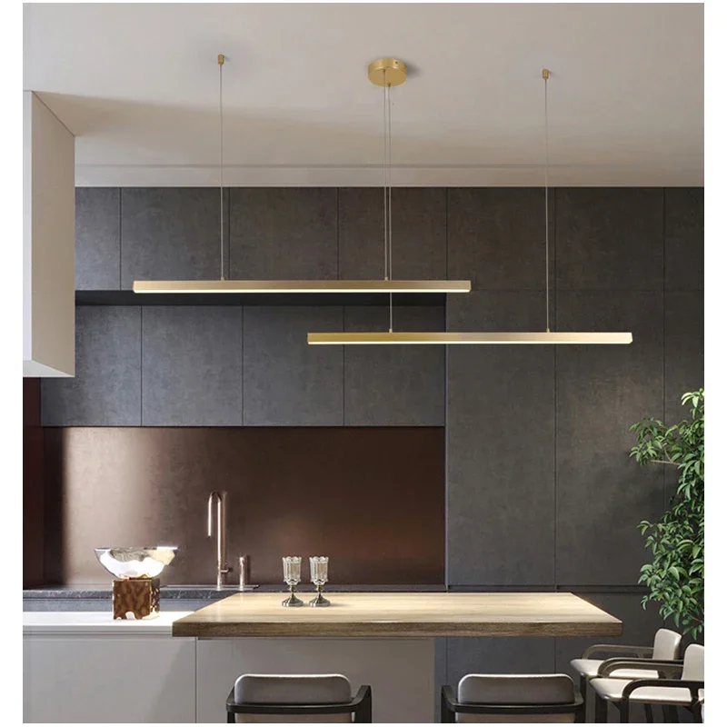 Lampadari moderni a soffitto lineari a LED Cucina Soggiorno Sala da pranzo Lampada a sospensione Decorazioni per la casa Lampade a sospensione Lustre