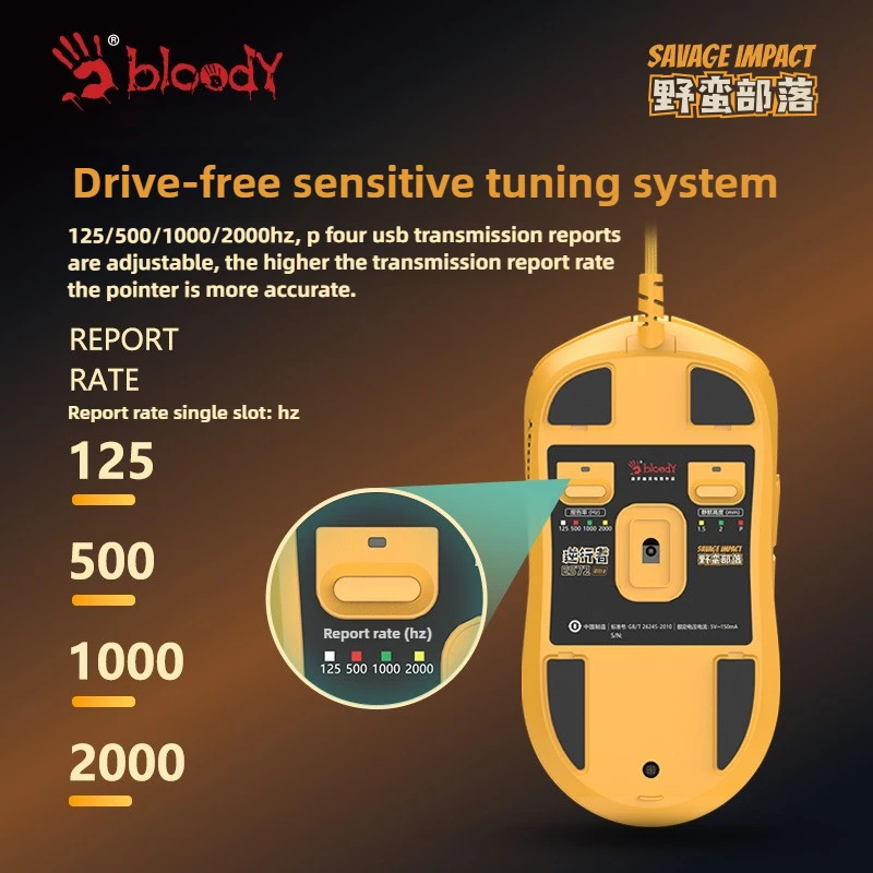 A4Tech Bloody Savage Impact Series ES72Ultra Проводная мышь Легкий дизайн Эргономика Киберспорт Геймер Аксессуары для ноутбуков Подарки