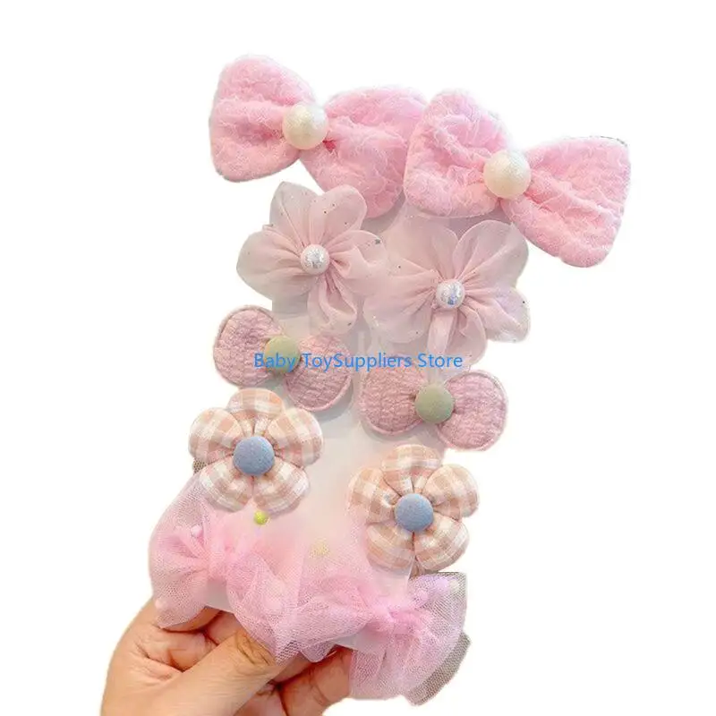 

R1WF Little Girls Hair Clip Set Flower Hair Barrettes Flower Baby Hairpins