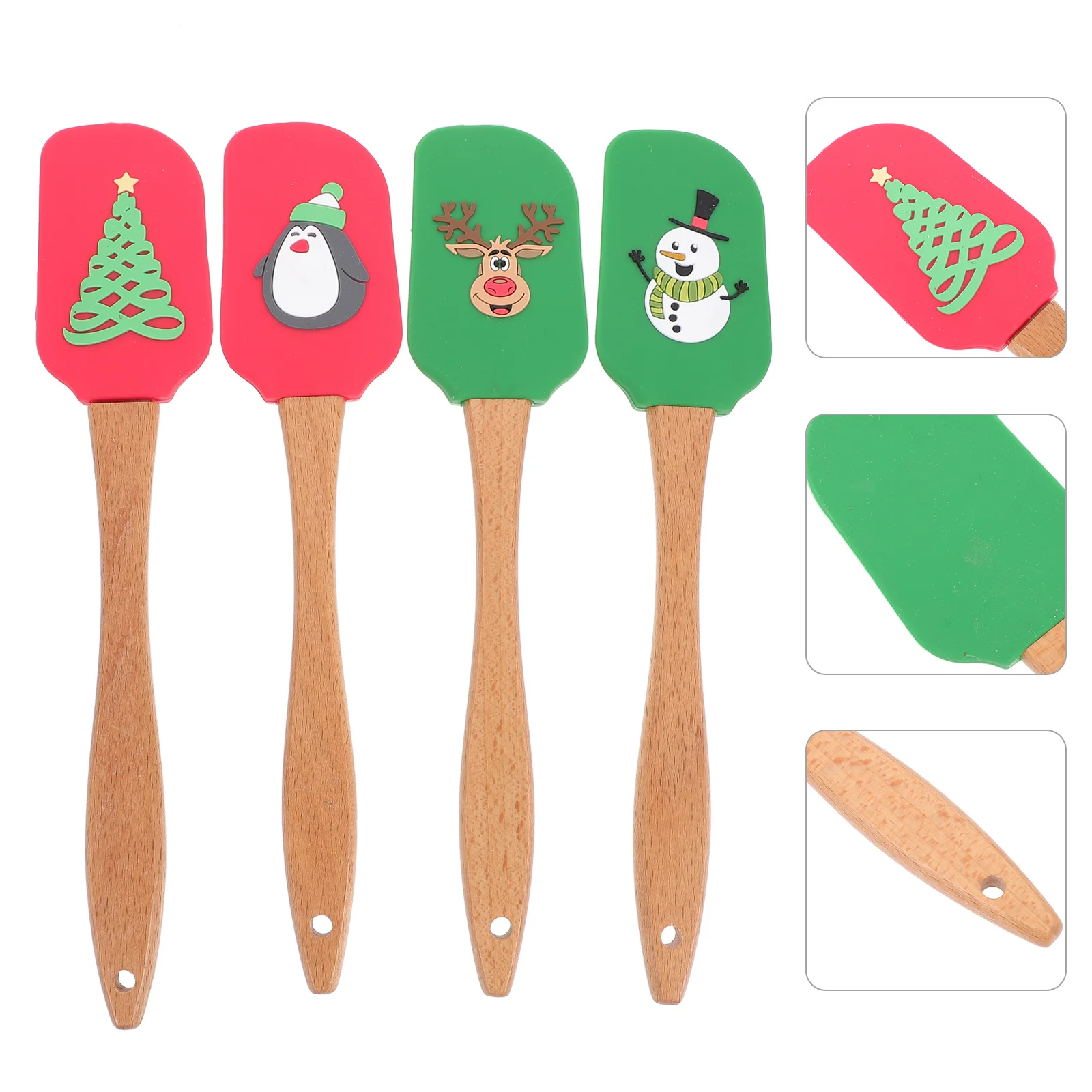 

4 pcs Silicone Cream Scraper Baking Tools For Home Use Non-Stick Reusable Scrapers High Temperature Resistant Kitchen Utensils