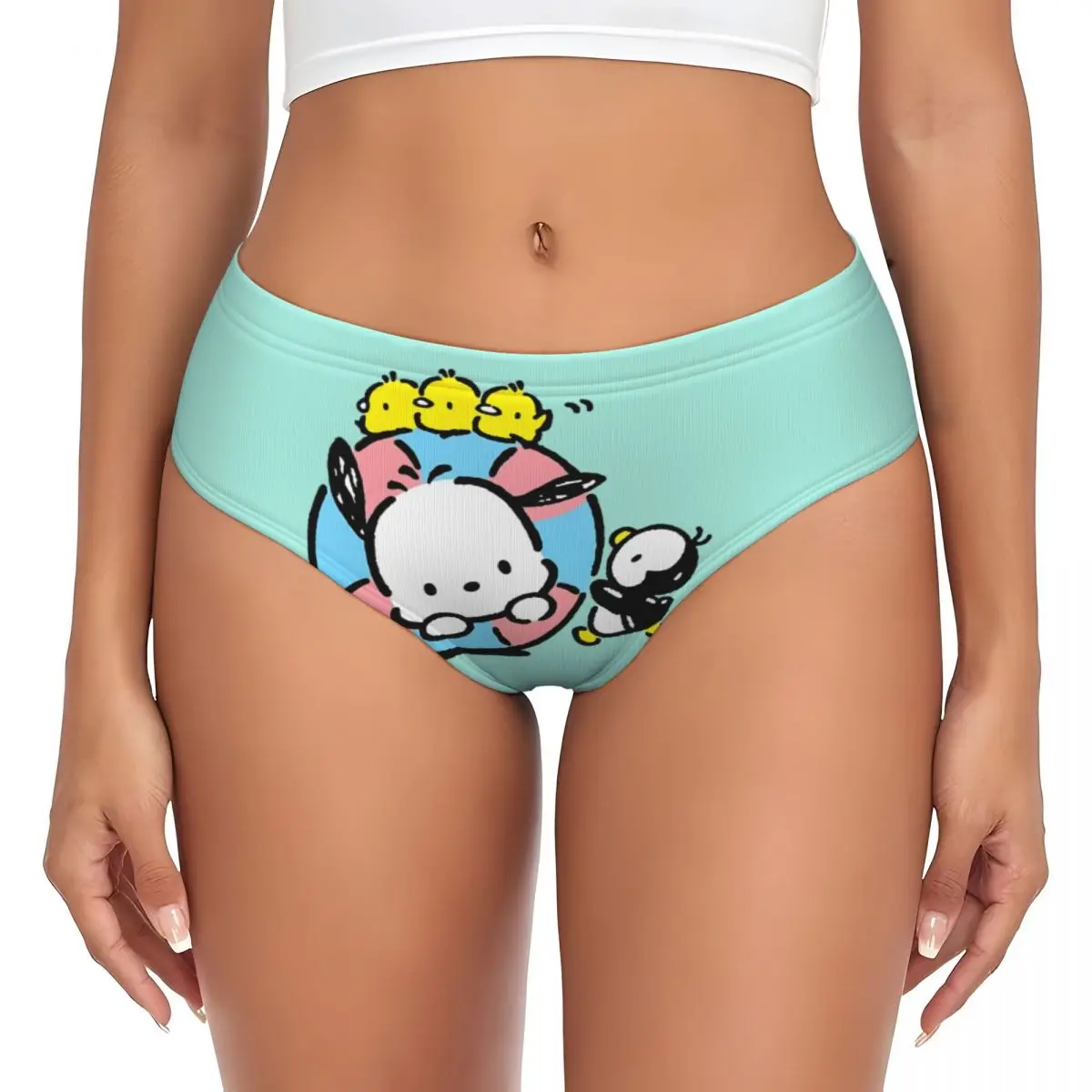 Mutandine brevi personalizzate Pochacco Dog Kawaii per biancheria intima calda elasticizzata traspirante da donna