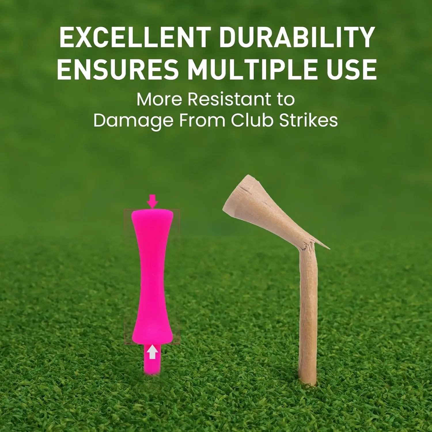 プラスチック製ゴルフキャッスルティー、ステップダウン、壊れない、混合または同じ高さ、50個入り、2 3/4インチ、2 1/4インチ、2インチ、1 3/4インチ、1 1/2インチの長さ