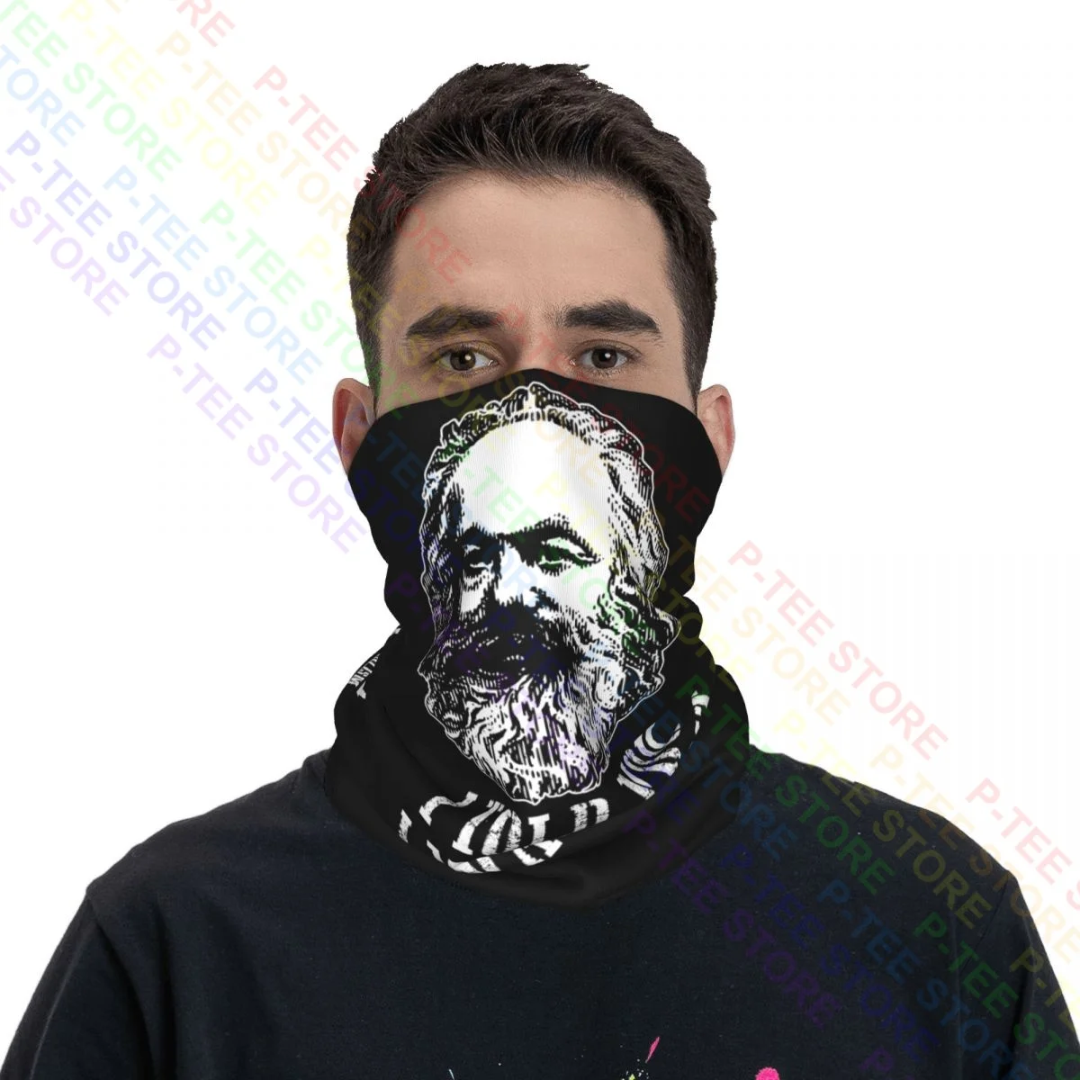 Pañuelo de cuello para hombre y mujer, mascarilla facial con estampado de Karl Tadi, el polo, el feminismo y el marxismo 01