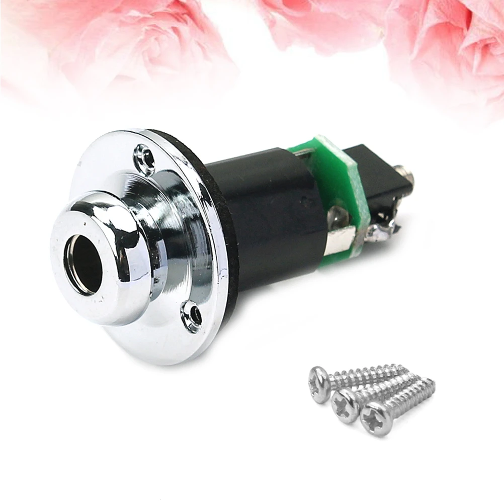 

1/4 Inch Acoustic Electric Guitar End Pin Output Input Jack Socket Guitar Equalizer EQ Preamp Socket Strap Pin 6.35mm (Black)