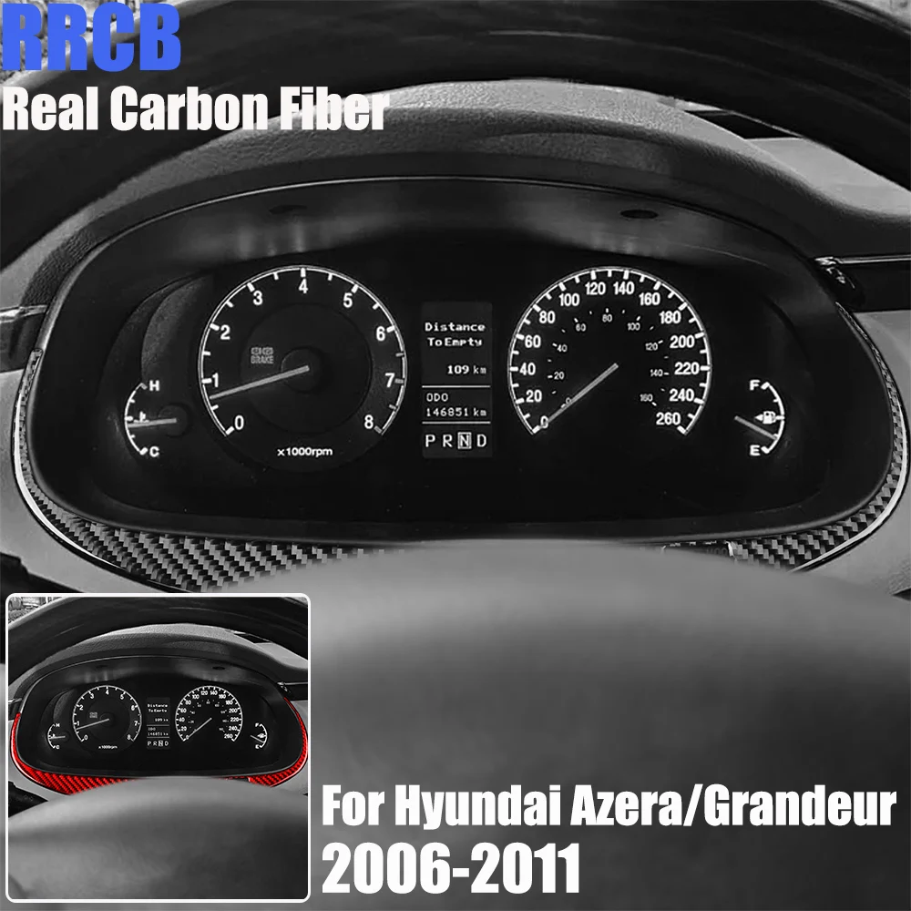 

Накладка на спидометр из настоящего карбона, мягкая наклейка для Hyundai Azera/Grandeur 2006-2011