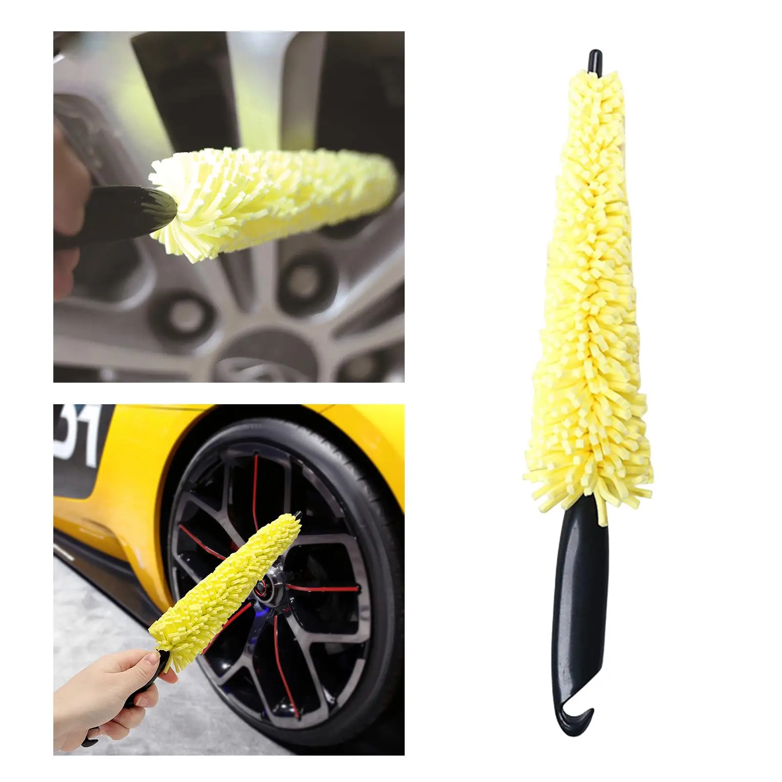 

Car Wheel Rim Cleaning Brush 28cm Non Slip Handle for Car Tool Set Detailing and Tire Grooming