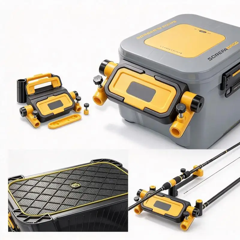 TRY&V 30L MULTIFUNCTIONAL SEATABLE FISHING BUCKET FULL SET TACKLE DURABLE PP LIGHTWEIGHT PORTABLE FRESH SALTWATER FISHING BOX