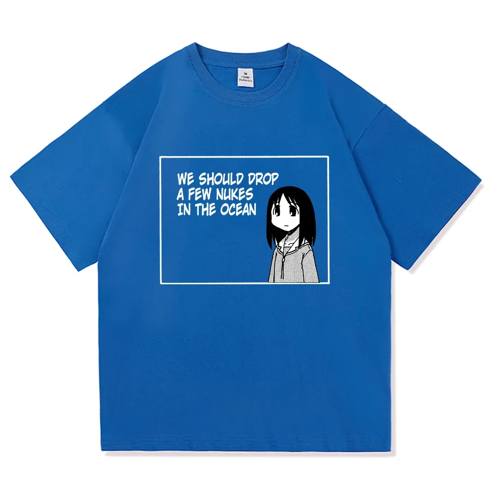 Azumanga Daioh تي شيرت موضة الرجال/النساء Harajuku لطيف أنيمي فتاة إقتباس التي شيرت للجنسين خمر الجمالية اليومية تي شيرت