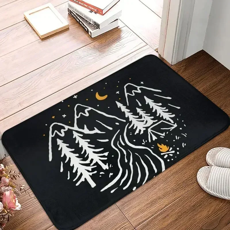 Camping Hiking Mountain Nature River Door Floor Kitchen Mat Outdoor Camper Adventure Doormat Garage Entrance Rug Carpet Footpad