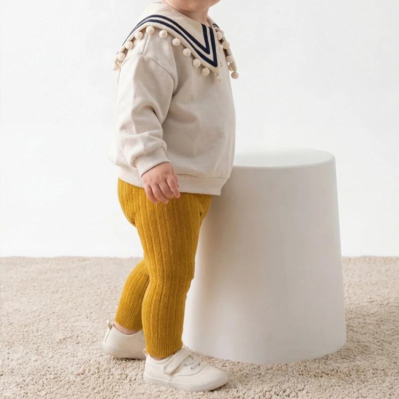 Spring Autumn Baby Pants Newborn Girls Leggings Soild Color Cotton Ribbed Pants Kids Children Leggings 0-6 Years for Girls Boys