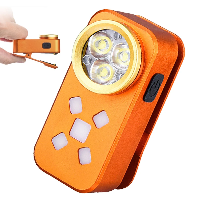 

Многофункциональный фонарик EDC с двумя источниками света, магнитным креплением, водонепроницаемым корпусом, перезаряжаемый через USB Type-C, портативный мини-фонарик