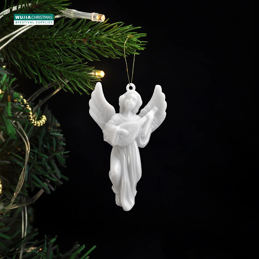 3pcs/Set Christmas White Angel Doll Small Elk Xmas Tree Hanging Ornaments New Year Gift Children\'s Toys Wedding Party Navidad