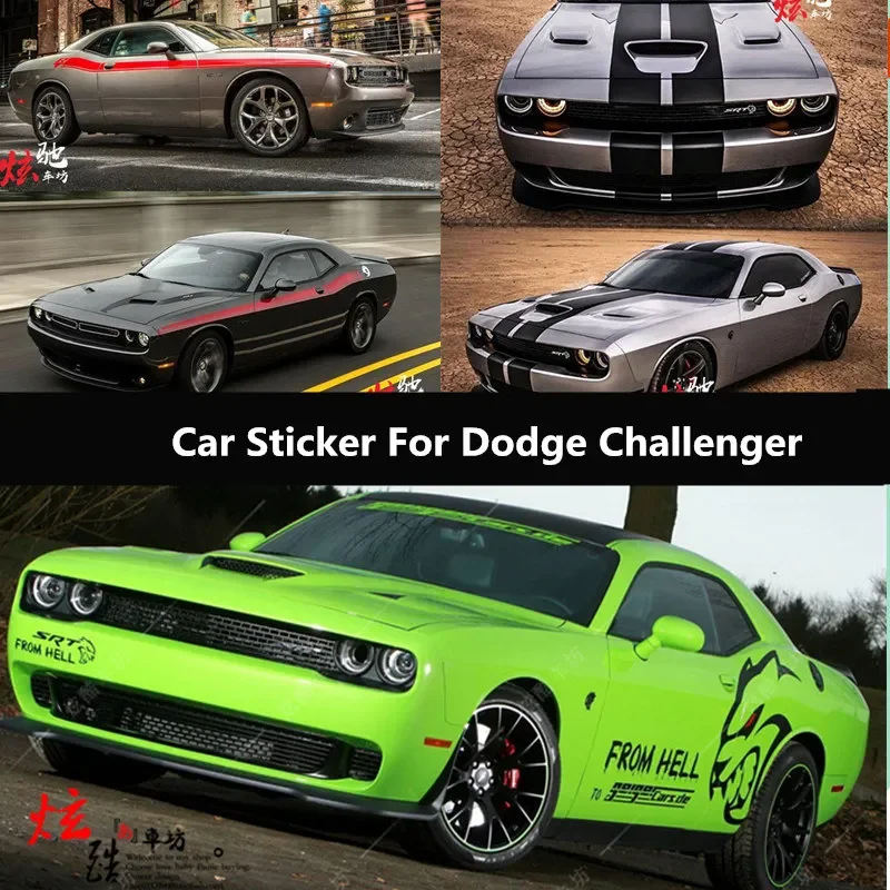 

Car Sticker For Dodge Challenger Exterior Decoration Hood Door Body Modification Vinyl decal film