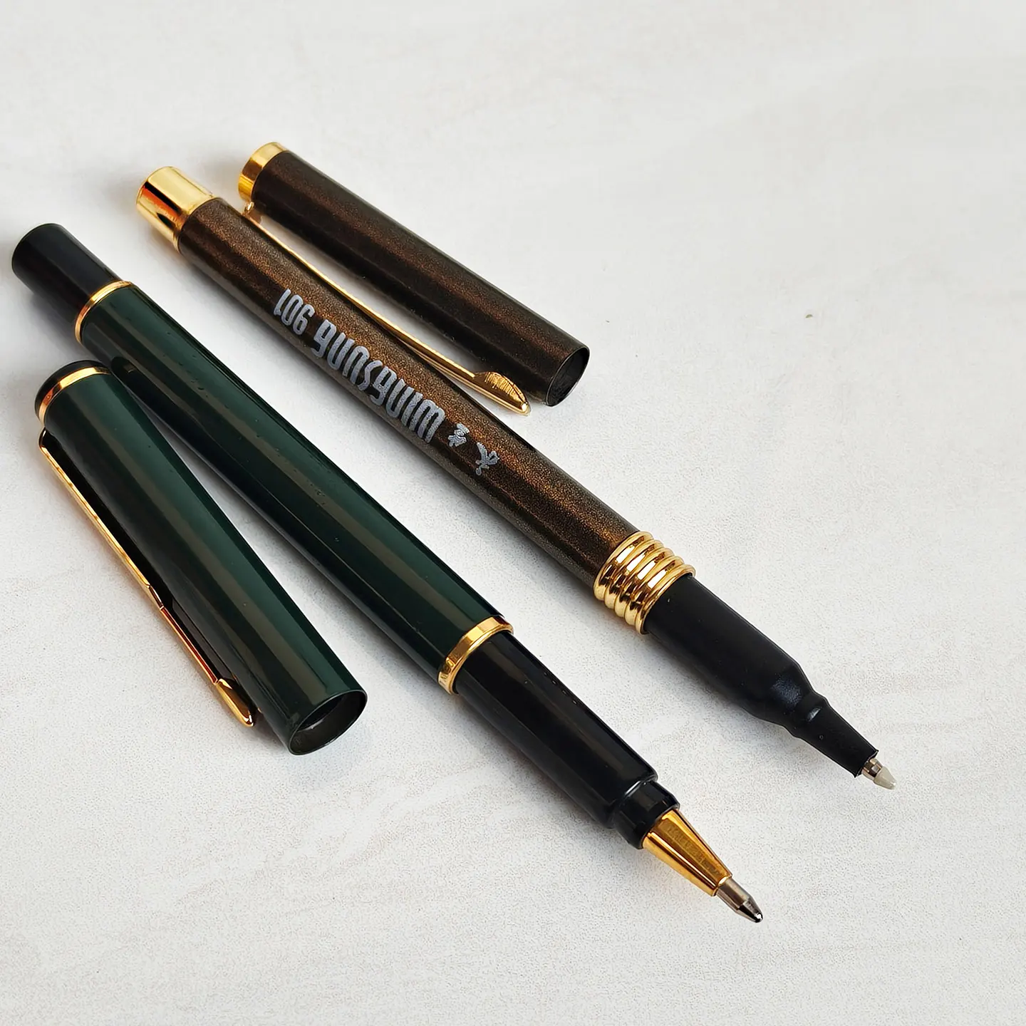 

2pens Rare Early Stock Ballpoint Pen Rollerball Pen Writes Smoothly Metal Rod Clearance Sale