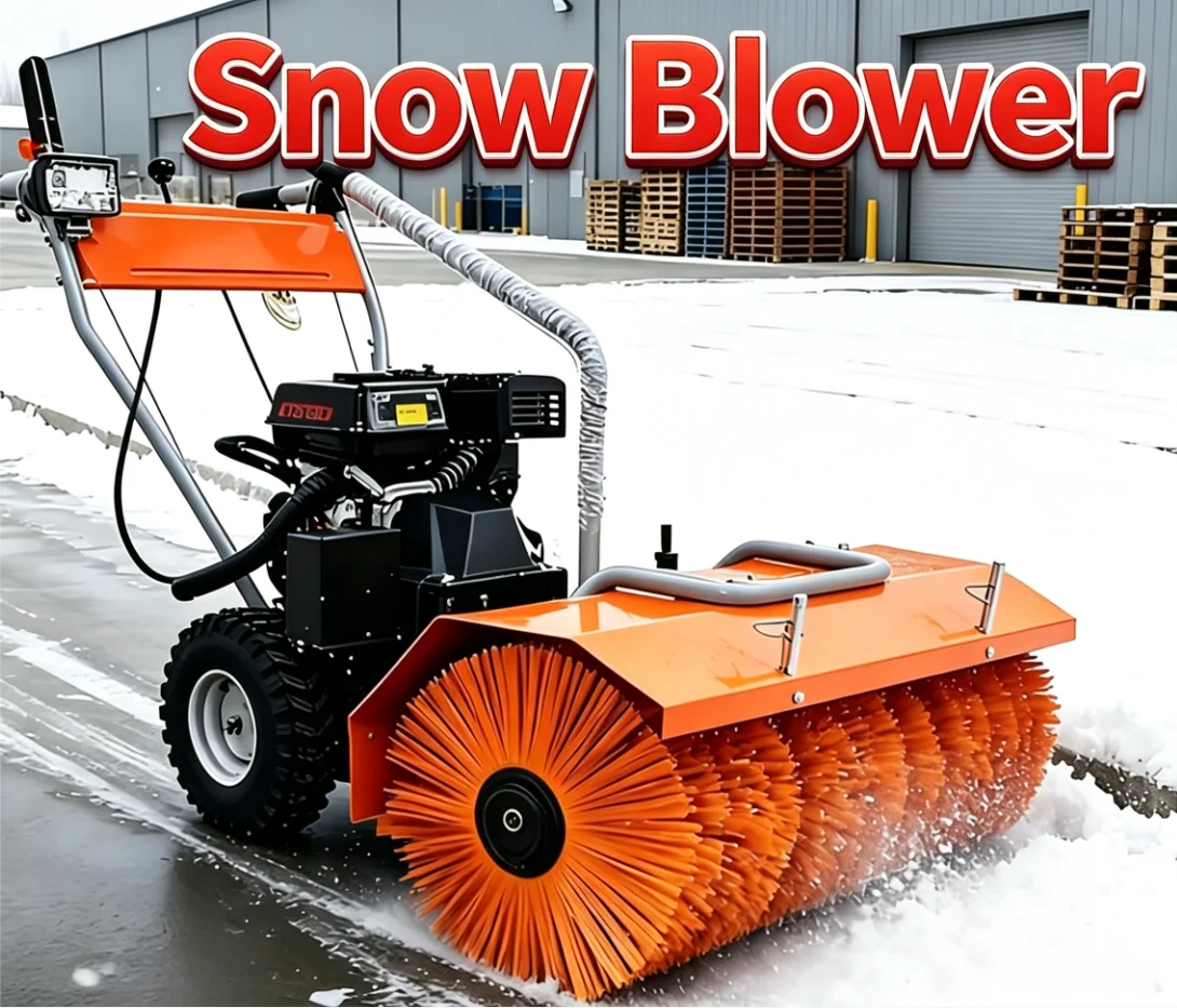 Multifunctional Snow Blower, Walk-behind Small Snow Thrower, Full Gear Drive Road Snow Cleaning Machine