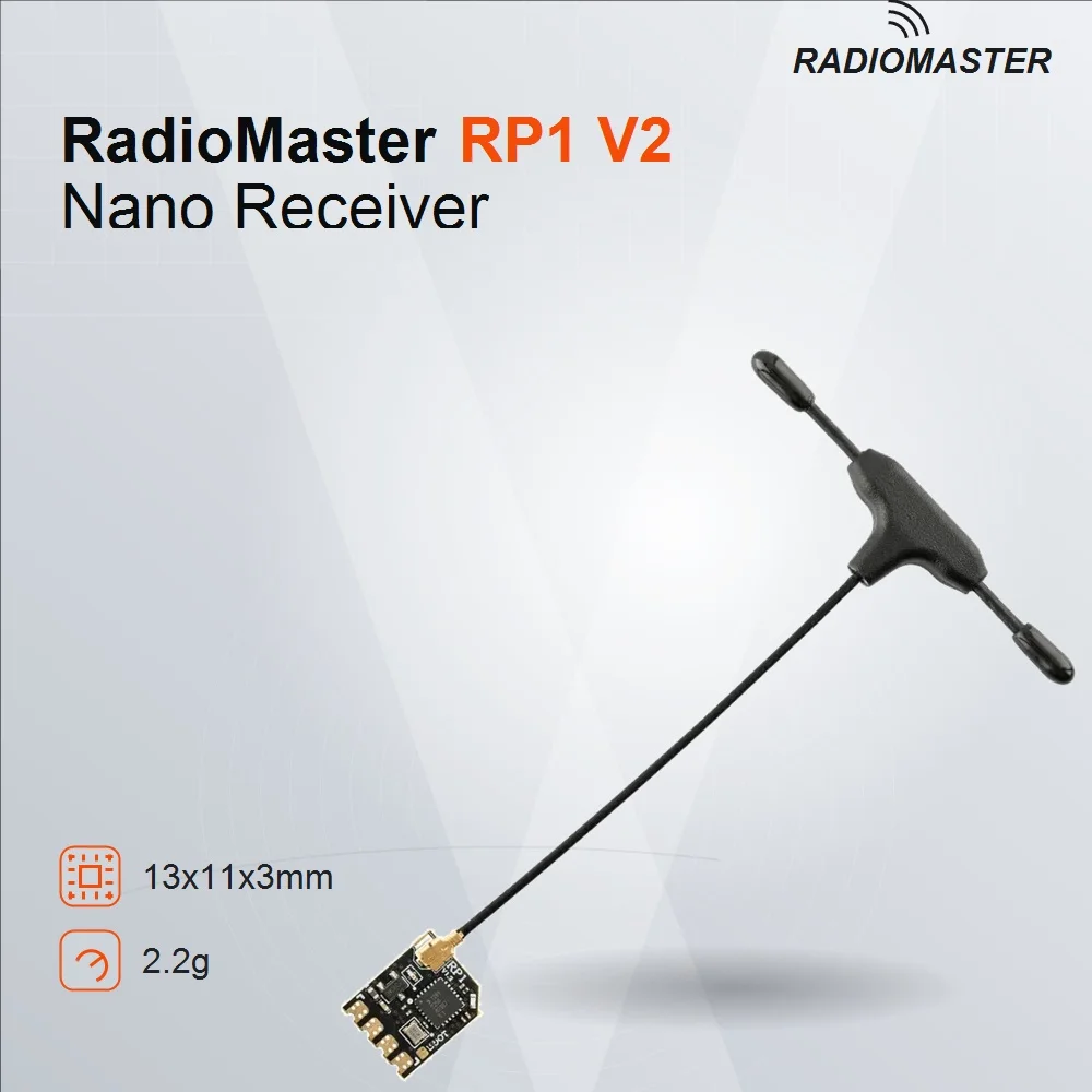 RadioMaster RP1 V2 2.4GHz ELRS Nano Receiver SX1281 CRSF 65mm UFL T Antenna For FPV Racing Drone Airplane TX16S TX12 Zorro RX