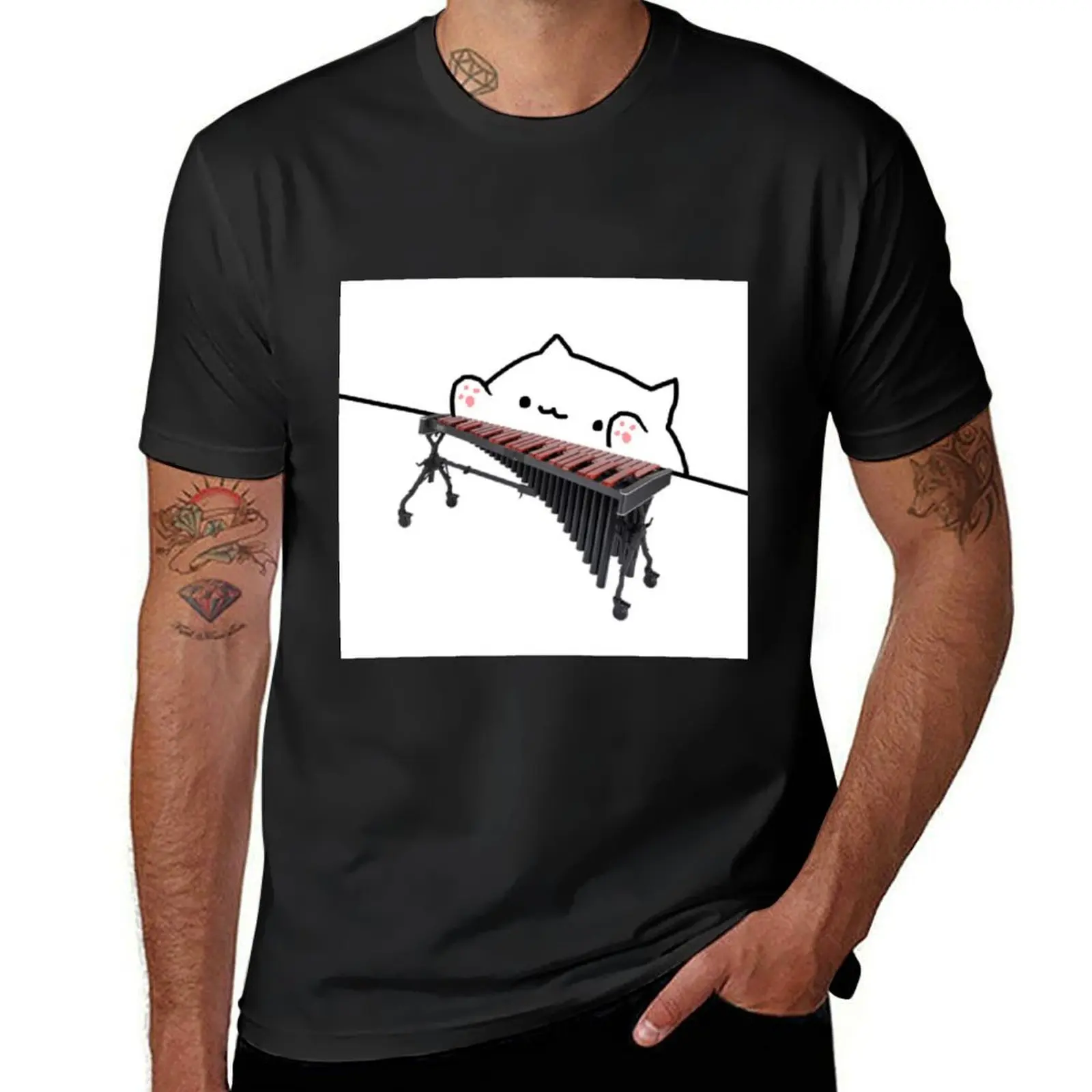 marimba cat T-Shirt customs design your own Aesthetic clothing mens t shirts