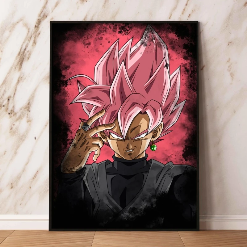 Goku Print On Canvas Classic Cartoon Character Picture Children's Bedroom Decor Aesthetic Poster Prints and Prints Wall Art Home