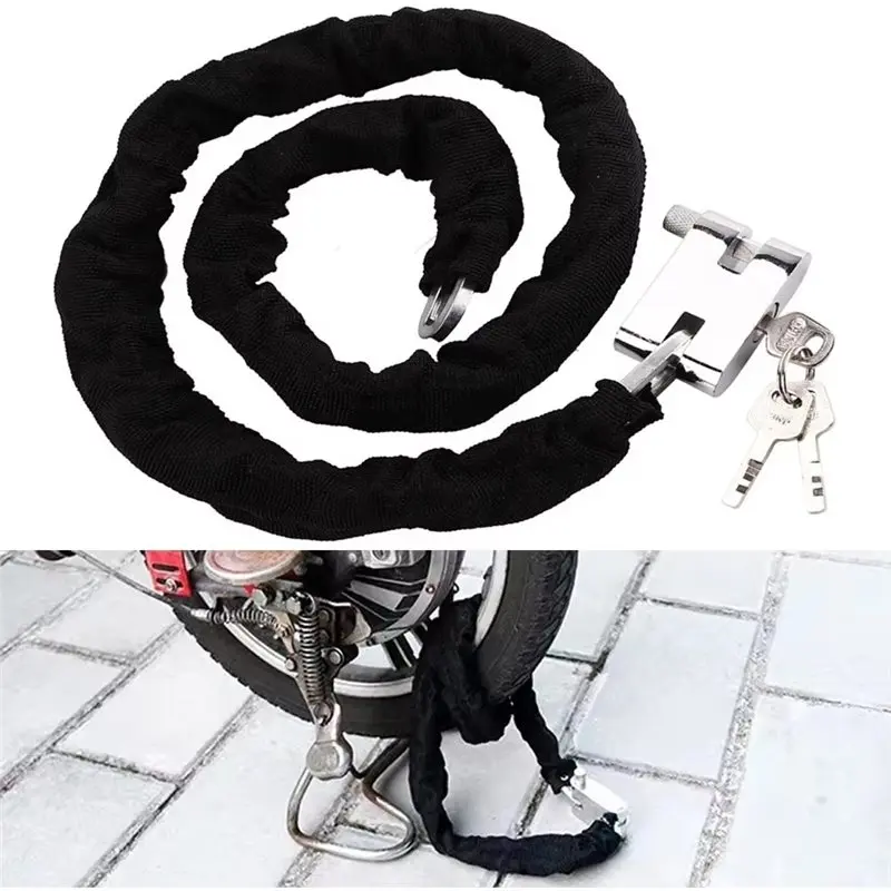 【TRAVEL ESSENTIAL】Bike Lock Chain Heavy-Duty 1.2M Heavy-Duty Motorcycle Bicycle Security Padlock With 3 Keys