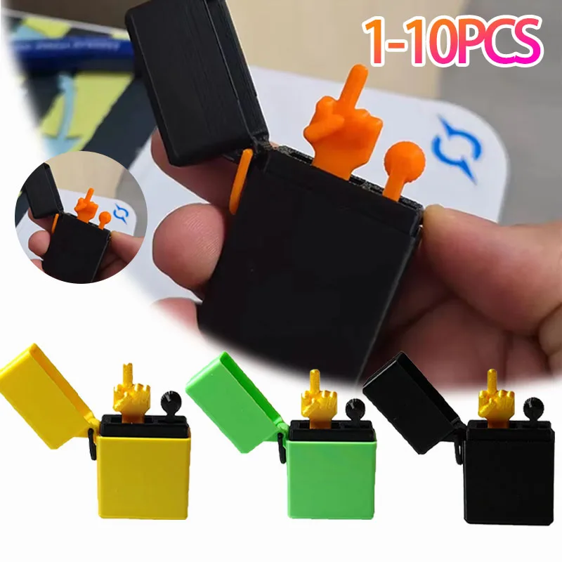 Encendedor de dedo medio con estampado 3D divertido, modelo de broma perfecta, regalo para adultos, regalo de mordaza para dejar de fumar, 1-10 Uds.