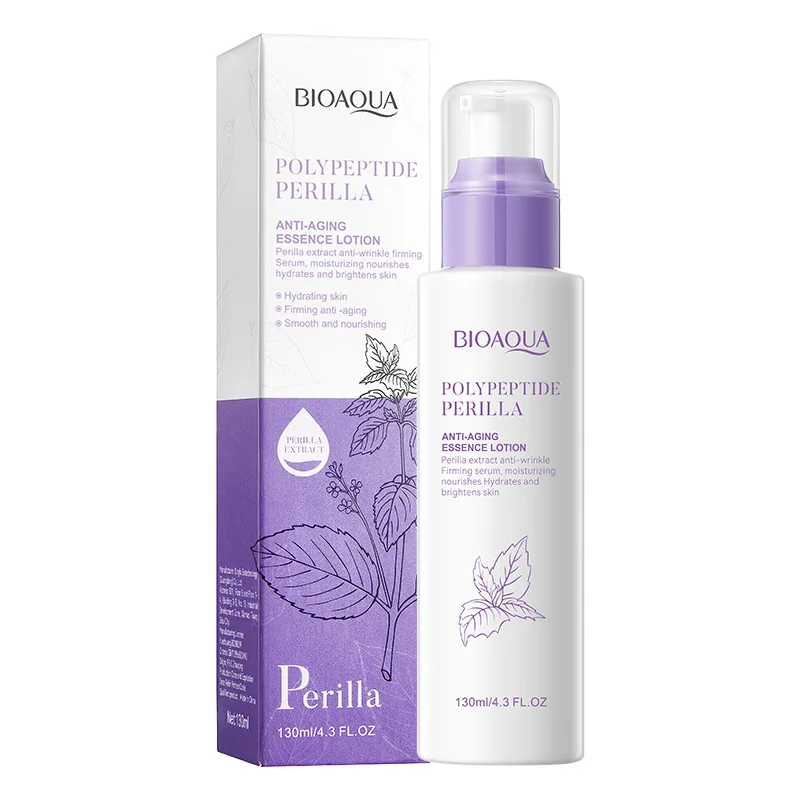 130ml  BIOAOUA Polypeptide Perilla Moisturizing Anti Wrinkle Essence Milk Moisturizing Moisturizing Skin Care Product