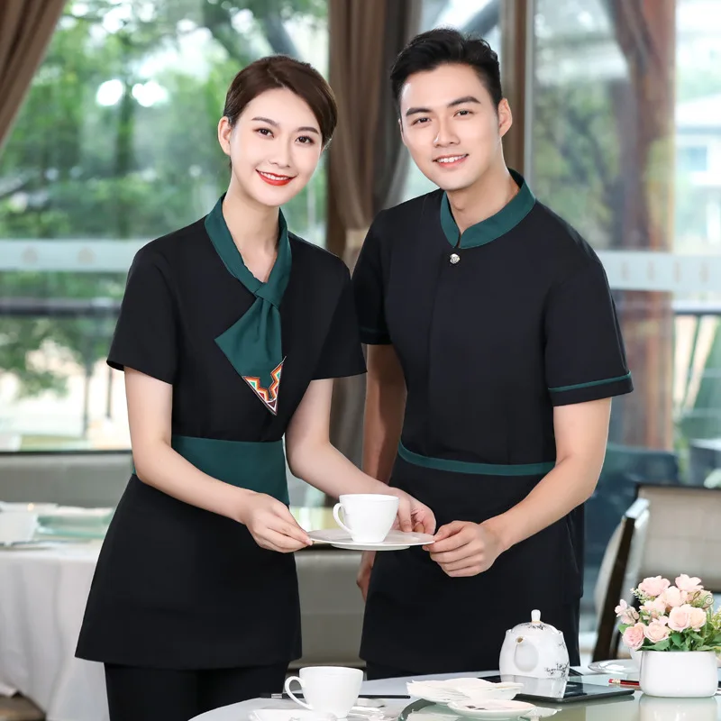 

Hotel Work Clothes Summer Women's Chinese and Western Restaurant Catering Waiter Uniform Local Restaurant Restaurant Food Delive
