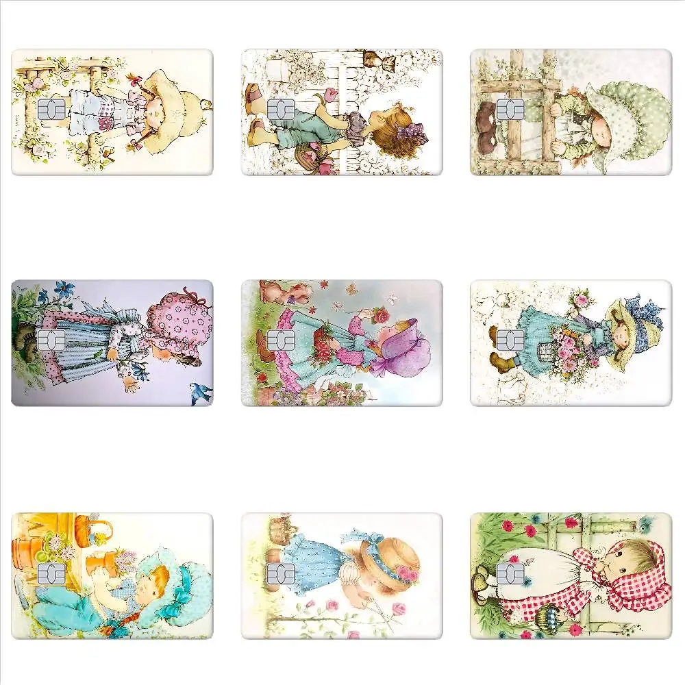 Cartoon S-Sarah Card Skin Stickers Matte Suitable For VISA Card Bus And Subway Contactless IC Cards