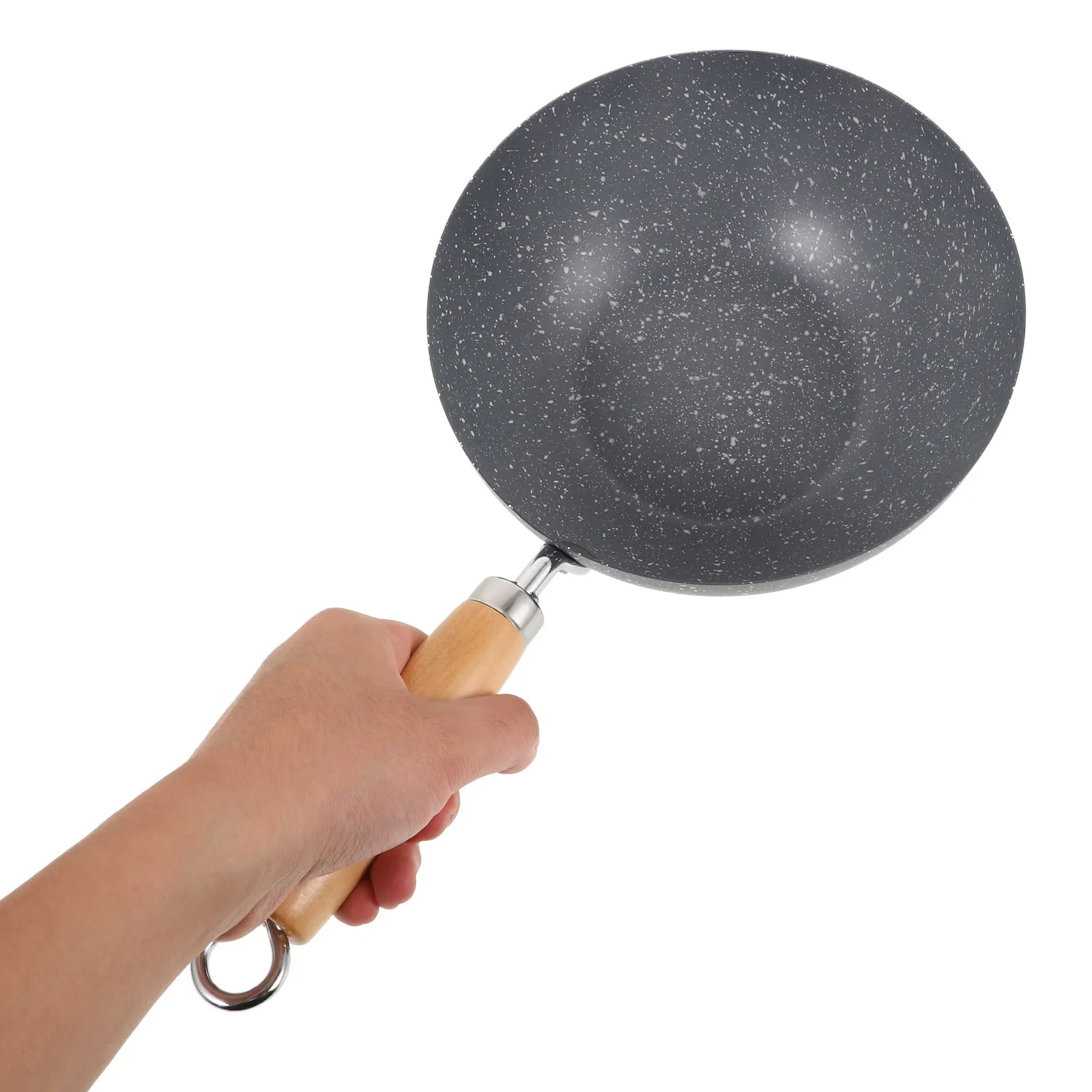 

Small Marble Texture Wok Iron Fry Pan Nonstick Small Cooking Wok Pan for Kitchen Stove Cookware Accessories Kitchen Supply