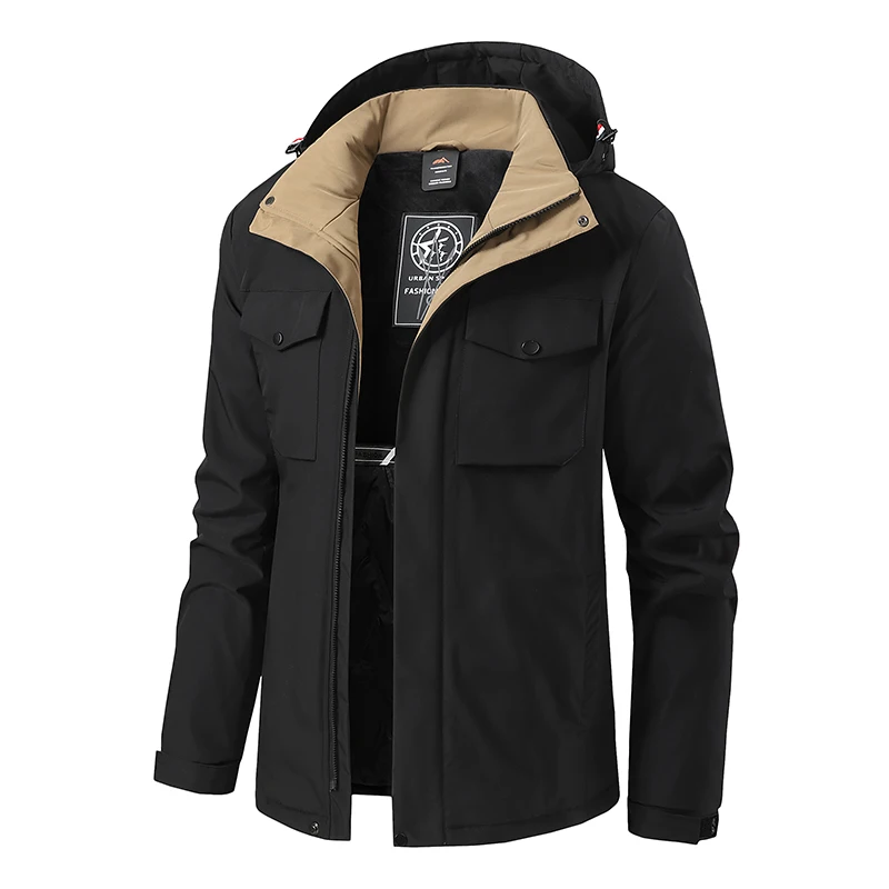 

Men's Waterproof Parkas Winter Men Jackes Coat New Multi-purpose Hooded Snow Parka Outdoor Windproof Jacket 8XL