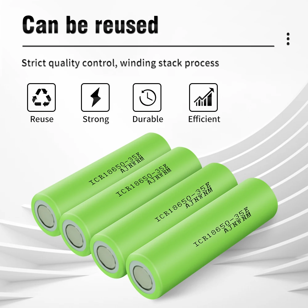 100% Original 3.7 v 3500mAh 18650 Lithium Rechargeable Battery For Flashlight batteries for Samsung 18650 35E battery