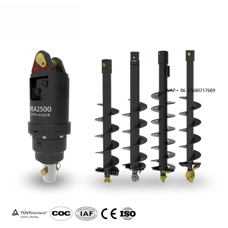 High-Torque Hydraulic Auger Drill for Excavator Tractor Crane Backhoe Ideal for Earth Drilling