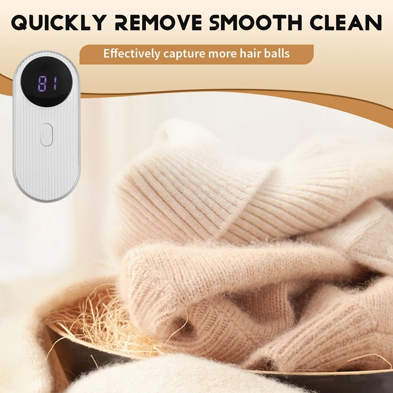 เครื่องกำจัดขุยผ้าไฟฟ้าแบบชาร์จไฟได้สำหรับใช้ในครัวเรือนพรมผ้าม่านที่เล็มขนเป็นก้อนฟังก์ชั่นการแสดงผลแบบดิจิตอล